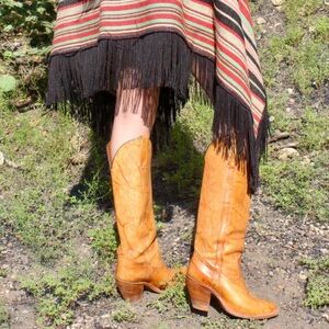 Miss Capezio Vintage 70s Leather Western Tall Knee High Cowgirl Boots